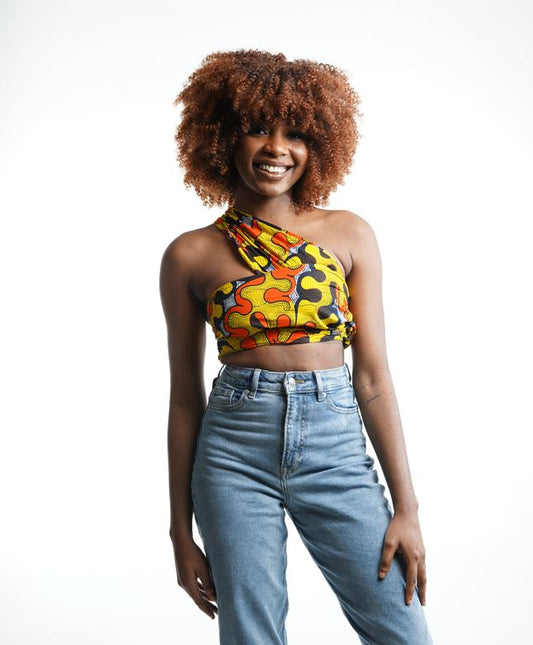 Citrus Cropped Single Shoulder