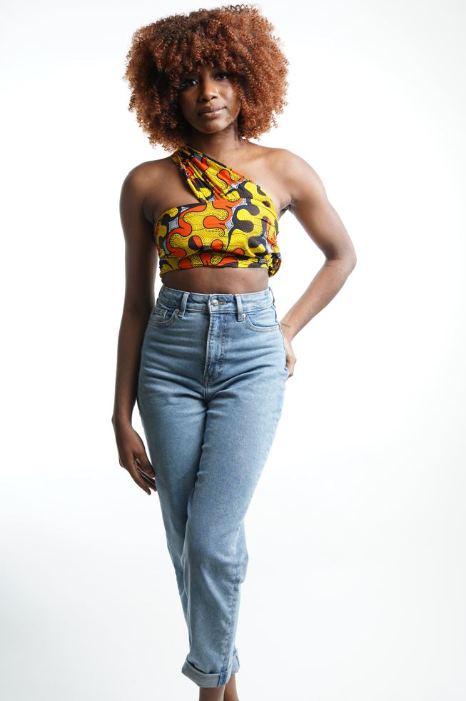 Citrus Cropped Single Shoulder